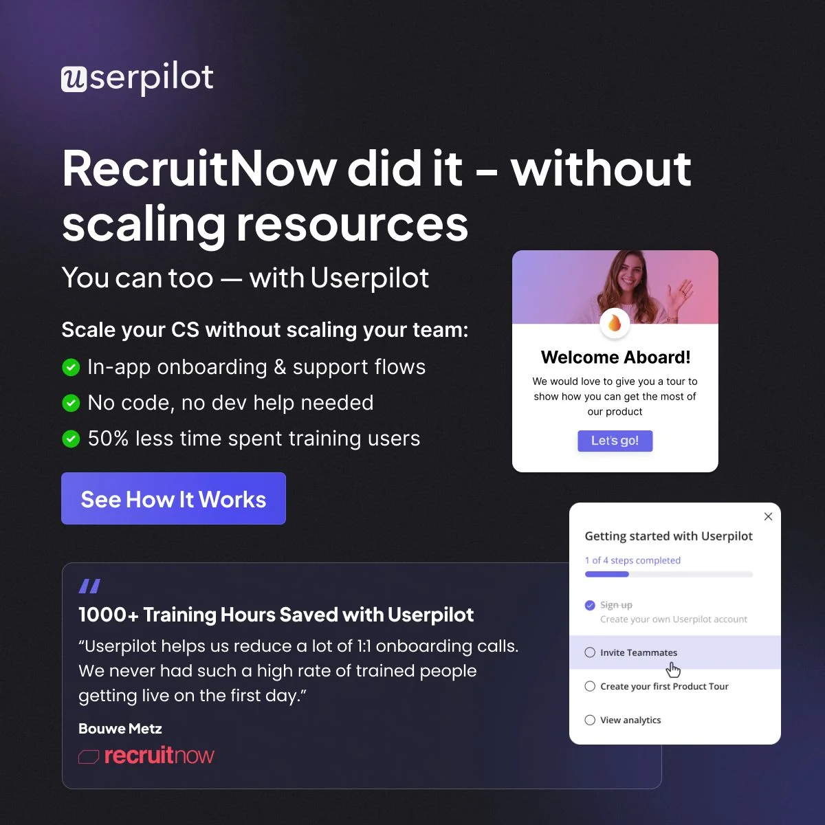 Cut onboarding time without hiring more support staff