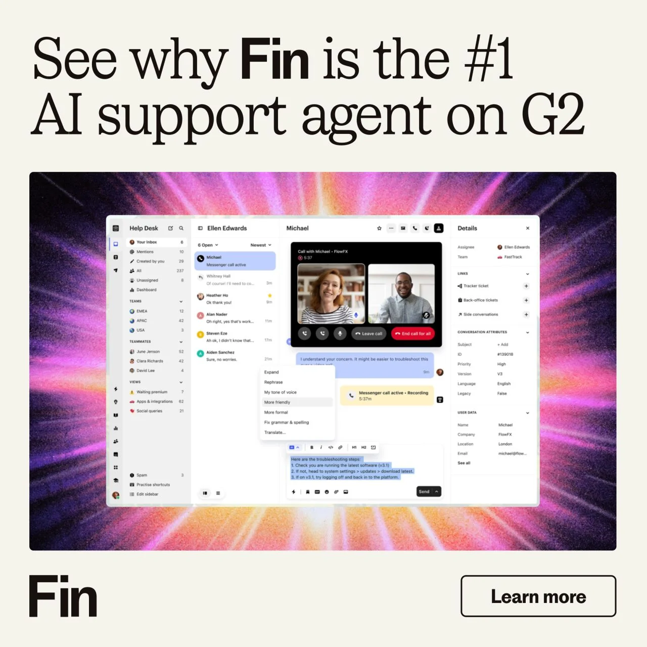 The highest-performing AI support agent
