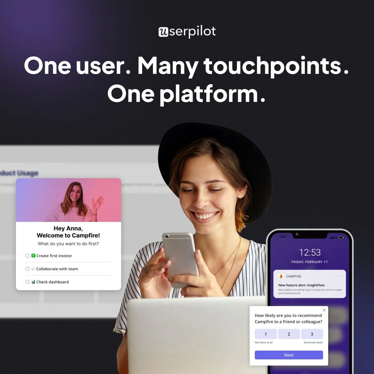 Guide users across every touchpoint—web and mobile—with one platform made for product growth.